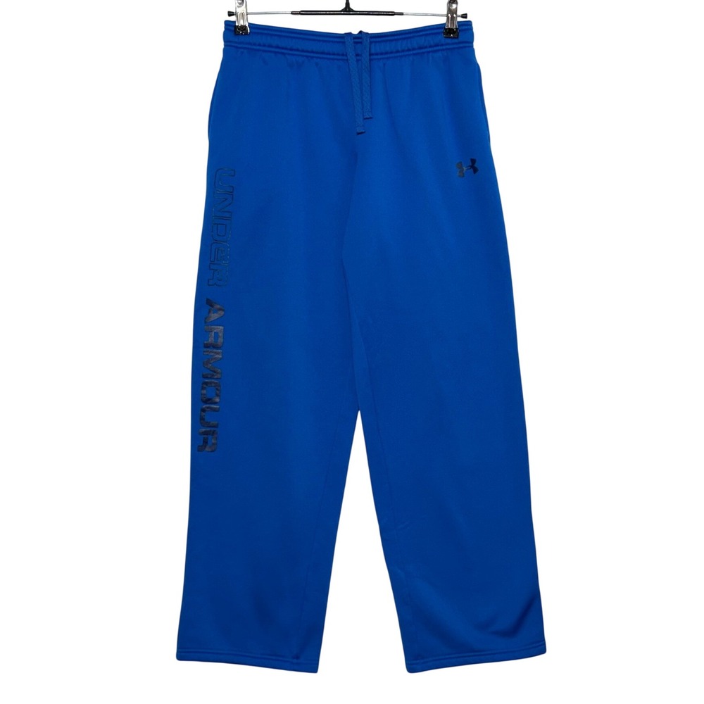 Under Armour Sweatpants Boy Youth XL 28X30 Blue ColdGear Fleece Loose Activewear